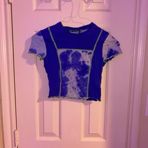 Blue tie dye crop top